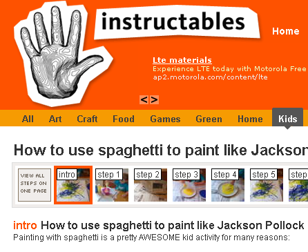Painting Like Jackson Pollock with Spaghetti